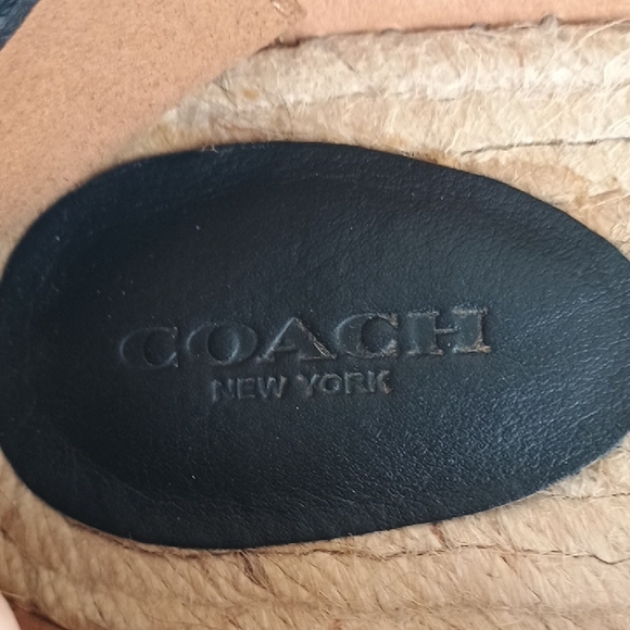 Coach Black Leather Slip On Shoes - Picture 3 of 12